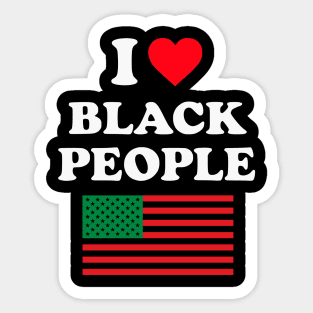 I Love Black People Pan African Flag Sticker